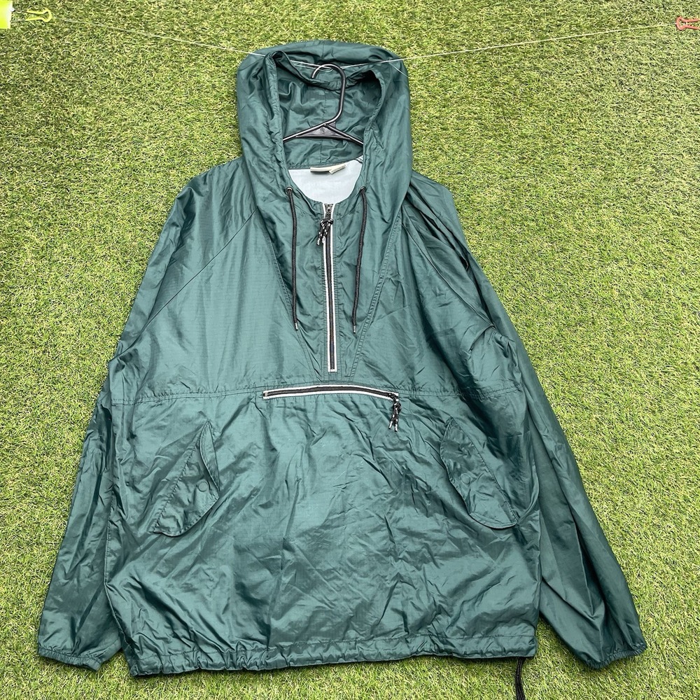 Vintage Gap Windbreaker Mens Large Green Ripstop Hooded Pullover Anorak Jacket